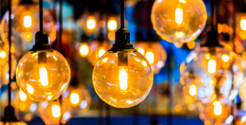FE property & estates lawyers - suspended lightbulbs photo